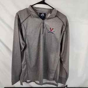 Virginia Cavaliers Mens J America Activewear Sweatshirt Gray Quarter Zip S New